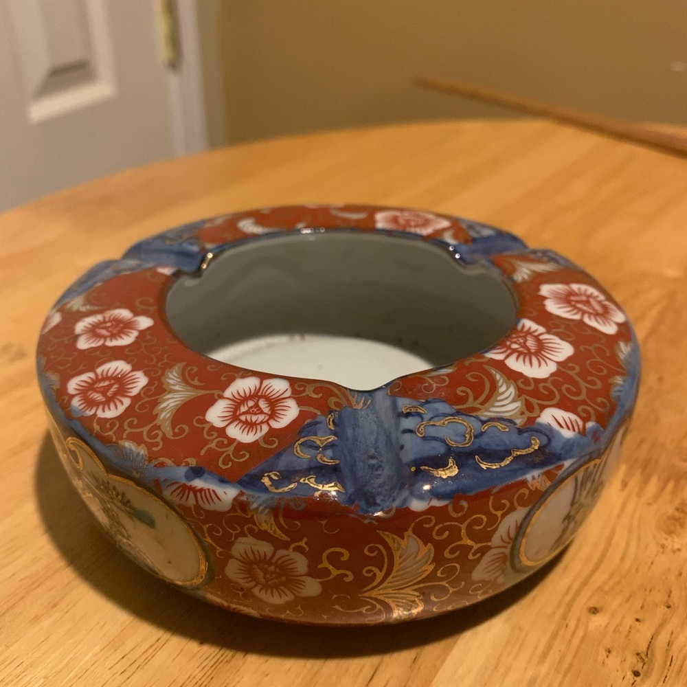 Vintage Asian Motif Ashtray By Imperial Mari